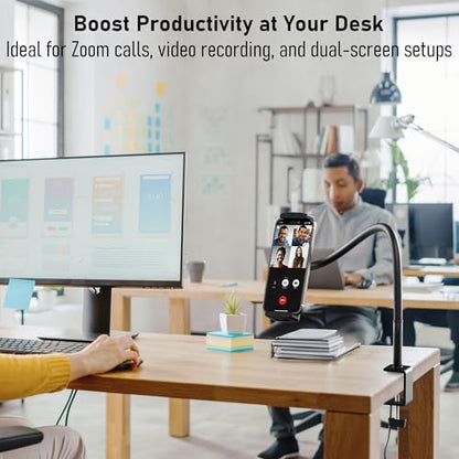 Tablet Stand for Desk, Gooseneck iPad Holder Clamp Mount, 360° Adjustable | Heavy Duty Arm Mount for iPad Pro/Air/Mini, Kindle Fire, Galaxy Tabs, 4.7"-13.5" Tablets, for Kitchen, Work, Video Call, Bed