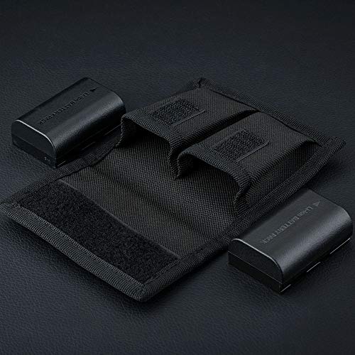 Camera Battery Pouch Holder Case for 2 PCS Sony NP-F550 NP-FW50 NP-FZ100 NP-BX1 Canon LP-E6 LP-E8 LP-E10 LP-E12 LP-E17 Fuji NP-W126 Nikon EN-EL14 EN-EL15 with Zipped Pocket to Store SD TF XQD CF Cards - size: 2 Slot+1 Zippered Pockets