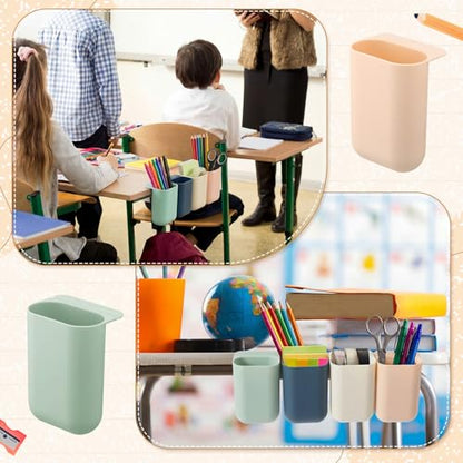 Ctosree 12 Pcs Monitor Pencil Holder Bulk, Strong Adhesive Pencil Holder for Student Sticky Desk Organizer and Accessories Screen Pen Holders Desktop Teacher Supplies for Classroom Desk Side Organizer