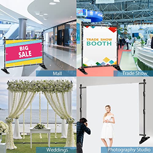 FUDESY Backdrop Banner Stand, 10x8ft Heavy Duty Display Frame, Adjustable Metal Telescopic Tube, Step and Repeat Background Stand Kit for Trade Show, Photography Photo Booth, Party, with Sandbags - size: 8x10ft