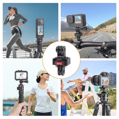 Quick Release Plate Mount Adapter,Easy Setup with 1/4" Screw Tripod Mount Adapter for Go Pro/DJI/Insta360/Sony ZV-1F/Canon G7X Mark III for Tripod/Monopod/Slider (MR63016) - style: MR63016