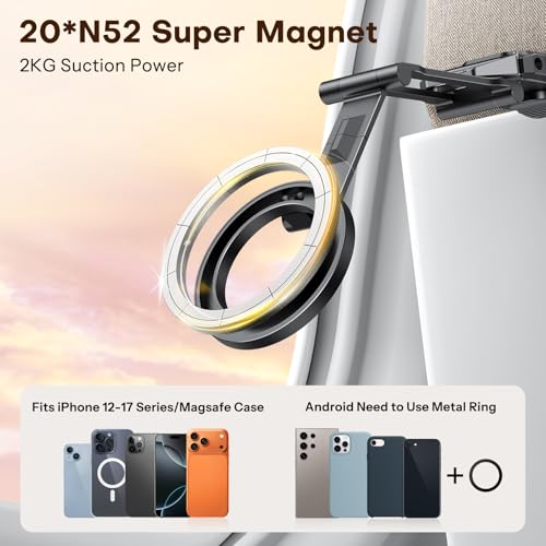 OMOTON 360°Rotating for MagSafe Tripod with 1/4" Screw Arca, Adjustable Magnetic Phone Tripod for iPhone 17/16/15 Pro Max Air, Fold Selfie Stick Fits Vlog, Gym, Travel Essentials, Black& Black Pro - color: 9-Black&Black Pro