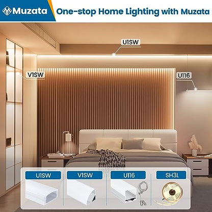 Muzata 40Pack 3.3FT/1M V Shape LED Channel Silver Aluminum LED Strip Diffuser Channel with Milky White Cover Frosted Corner Lighting Easy Installation V1SW WW 1M - size: 40P