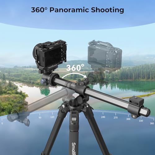SmallRig CT25 64.5"/164cm Horizontal Overhead Tripod for iPhone & Camera, with Phone Holder & Carrying Bag, 22lb Max Load Aluminum Lightweight Camera Tripod for Overhead Shots/Live Streaming - style: 64.5" Horizontal Tripod