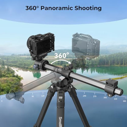 SmallRig CT25 64.5"/164cm Horizontal Overhead Tripod for iPhone & Camera, with Phone Holder & Carrying Bag, 22lb Max Load Aluminum Lightweight Camera Tripod for Overhead Shots/Live Streaming - style: 64.5" Horizontal Tripod