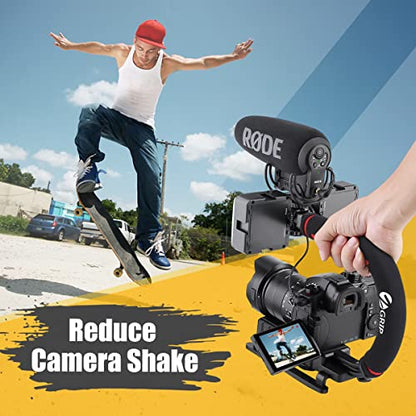Zeadio Video Action Stabilizing Handle Grip Handheld Stabilizer with Cold-Shoe Mount for All DSLR Camera Camcorder - style: Standard Version