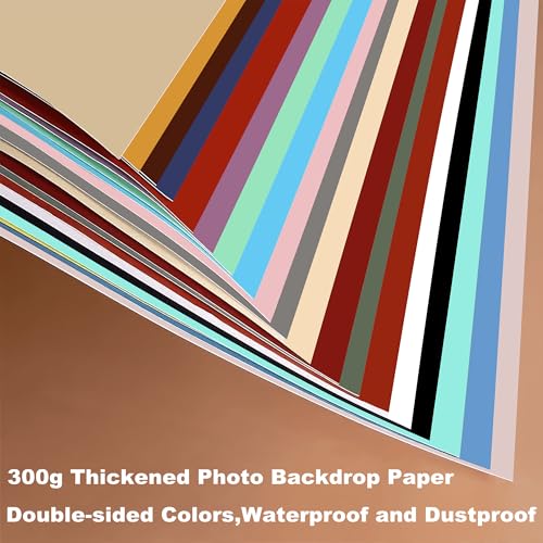 24 Colors Small Product Backdrops Photography Background Paper with Stand 12PCS 34x17inch Flat Lay Backdrop for Cosmetics Jewelry Products and Food - color: 24 Colors Red Yellow Purple
