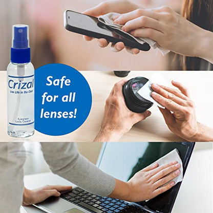 Crizal Eyeglass Lens Cleaning Kit – 2 Pack (2oz Spray + Microfiber Cloth) – Designed & Tested for AR-Coated Lenses – Complete Lens Care System - color: 2oz Spray W/Cloth, 2 Pack