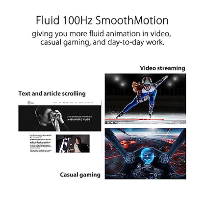 ASUS 24 Inch Frameless Monitor - 23.8-inch viewable, IPS, Full HD, 100Hz, 1080P, 1ms, Adaptive-Sync, for Working and Gaming, Flicker Free, HDMI, VESA Mountable, Tilt - VA24EHF - style: 24" 100Hz