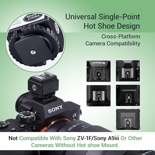 Flash hot Shoe C-N2 Hot Shoe Riser, hot Shoe Converter to Flash hot Shoe Base, Universal and Compatible with zeniko ZF04 ZF08 Ulanzi F12 Godox im20 im30 and telephoto Lens