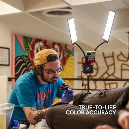 Lume Cube Flex Light Pro - Portable Dual LED Lamp with Tripod and Phone Holder Mount | Flexible 2-Point LED Lights for Tattoo Artists, Beauticians, aestheticians, lash Artists, and Content Creators