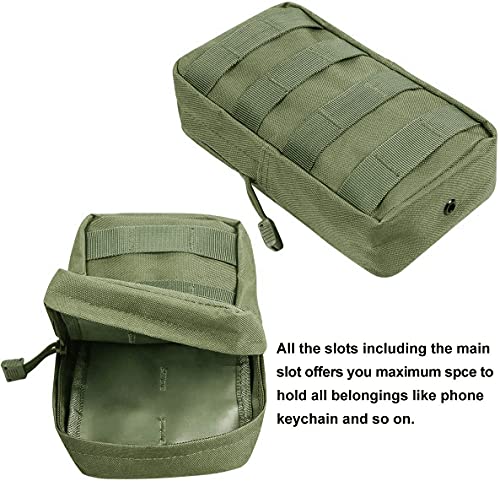 3 Pack Molle Pouch Combo Water Bottle Pouch Holder Tactical Molle Pouches Compact Utility Waist Bag Pack - color: Combo D:Green