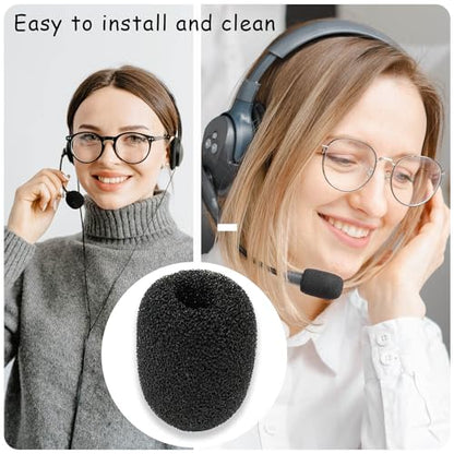 30 Pack Mini Size Lapel Headset Mic Foam Covers Microphone Windscreen, Black