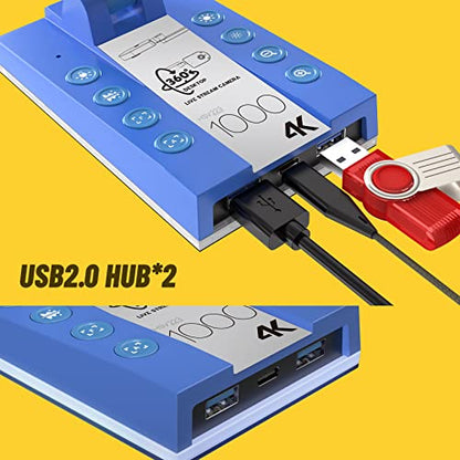Mirabox 4K Ultra HD Document Camera for Teachers - 10MP 3-in-1 USB Document Camera Work with Mac OS,Windows,Chromebook for Live Demo,Web Conferencing,Distance Learning,Remote Teaching,Object Viewing - size: HSV223-1000