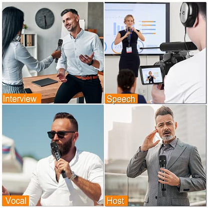 COMICA CVM-WM100 H UHF 48-Channel Professional Wireless Handheld Microphone System for Canon Nikon Sony Panasonic Fuji DSLR Camera, XLR Camcorder, Smartphone, Perfect for Video Recording/Interview