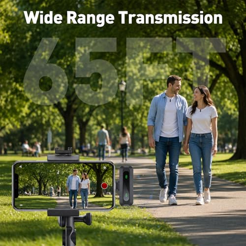 2-Pack Wireless Mini Mic for Video Recording, Noise Reduction Lapel Microphone for USB-C Phone