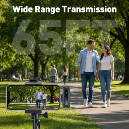 2-Pack Wireless Mini Mic for Video Recording, Noise Reduction Lapel Microphone for USB-C Phone