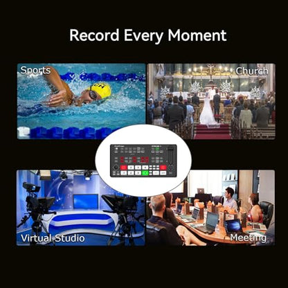 CINETREAK Stream 1 Live Streaming Switcher 4 HDMI & AUX Inputs, PTZ Control Dual RTMP Streaming Chroma/Luma Key Recording & Playback and Landscape & Portrait Livestreaming（NDI Updatable）