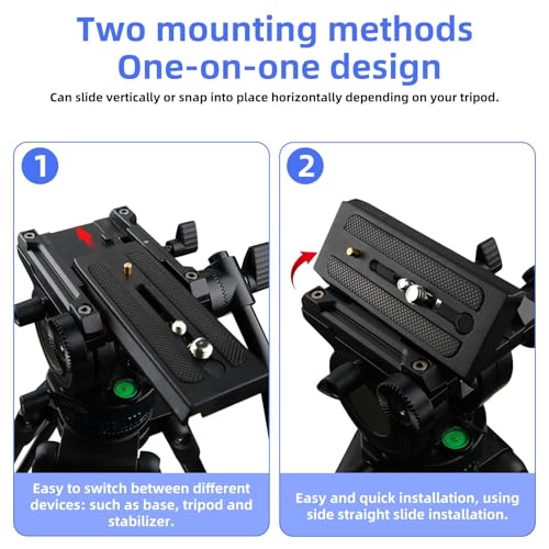 lasuroa Quick Release Plate for Tripod, Universal Camera Mounting Plate with 1/4" & 3/8" Screws Compatible Quick Connect Adapter for 501PL, GM001, M002, GM006 Tripod Heads