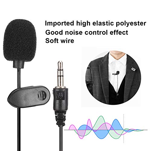 fosa1 5pcs Clip Collar Computer Wired Microphone, Mini Omnidirectional Condenser Small Home Game Mic Professional Shirt Lapel Lav Mic for Podcast, Recording,Camera, PC, Indoor, Outdoor