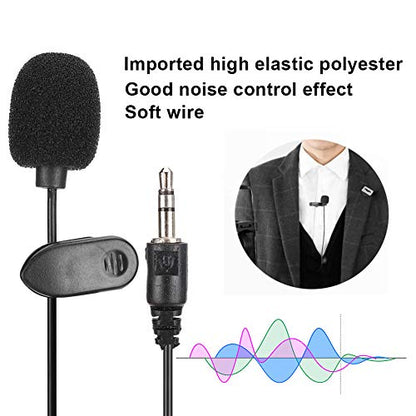 fosa1 5pcs Clip Collar Computer Wired Microphone, Mini Omnidirectional Condenser Small Home Game Mic Professional Shirt Lapel Lav Mic for Podcast, Recording,Camera, PC, Indoor, Outdoor