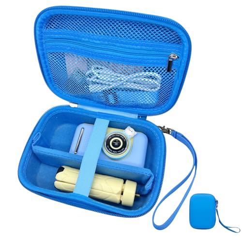 Makolle Kids Camera Case Compatible with Goopow/ESOXOFFORE Seckton/Dylanto/CIMELR Children Digital Video Camera Toys Holder for SD Card、Prints Paper、USB cable, card reader More- Blue (Box Only) - color: Blue
