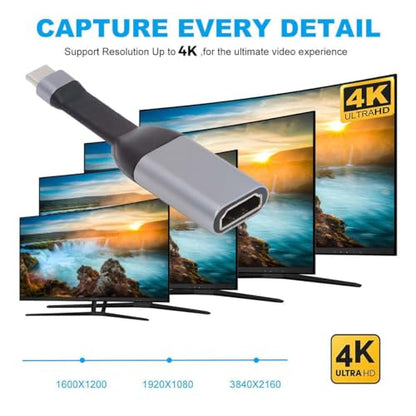 CY Cable USB-C Type-C Source to HDMI 4K 60hz Sink HDTV Adapter Ultra Slim Flat Cable 1080p for Laptop Tablet Phone - style: HDMI