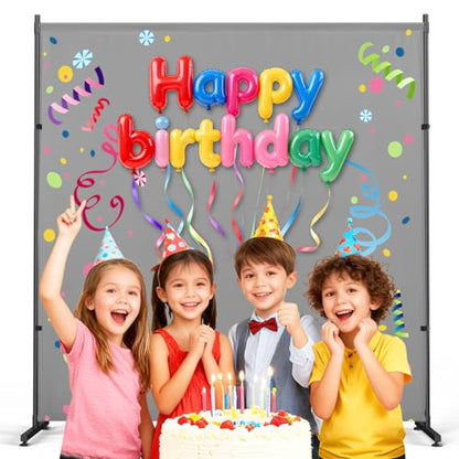 Photography Backgroud/Backdrop –Width Adjustable Thick & Opaque Fabric for Studio, Party, or Video Backdrop– Perfect for Room Divider/Privacy Screen (Gray, 6FT X 6FT) - color: Gray