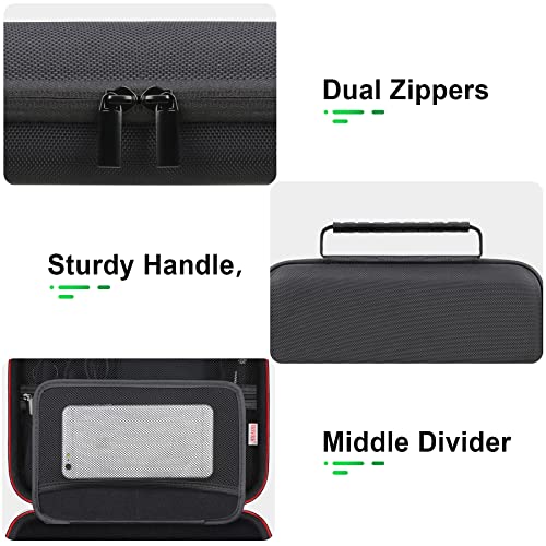 BOVKE Travel GPS Case for 6.95” Garmin DriveSmart 65, 6-7 Inch Garmin RV 795/dēzl OTR710/OTR610/OTR700, DriveSmart 66/76, zūmo XT2 GPS Navigators, Extra Space fit Car Charger, Cables, Black - color: Black (Slim Case)