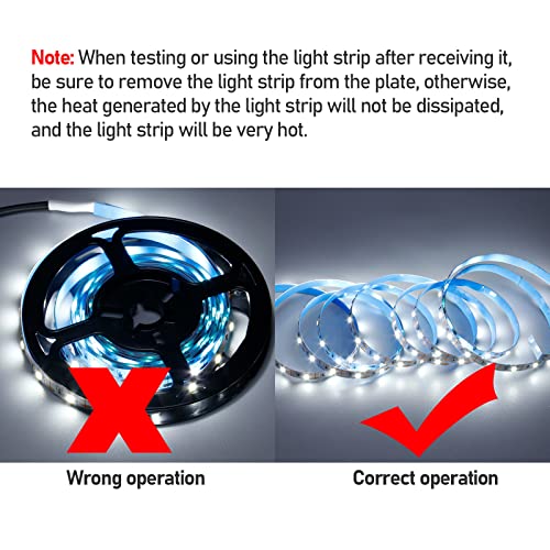USB LED Strip Light Cool White 6000K 5V USB Powered 13.12ft/4M 240LEDs Flexible SMD2835 High Brightness No-Waterproof IP20 LED Tape Lights(2pcs x 6.6ft) - color: Cool White
