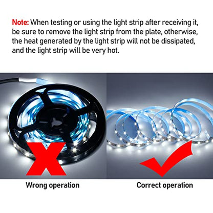 USB LED Strip Light Cool White 6000K 5V USB Powered 13.12ft/4M 240LEDs Flexible SMD2835 High Brightness No-Waterproof IP20 LED Tape Lights(2pcs x 6.6ft) - color: Cool White
