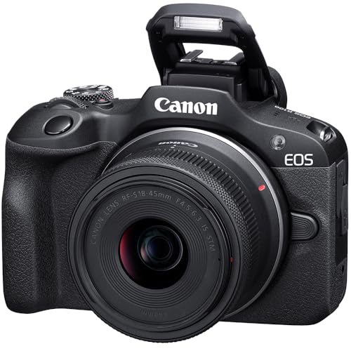 Canon EOS R100 Mirrorless Camera Two-Lens Bundle | RF-S 18-45mm + RF 75-300mm Lenses | 128GB Card & Editing Software | Canon USA Warranty | Authorized Dealer - color: Black