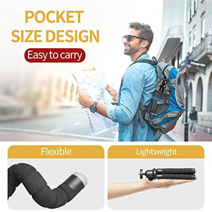 Sensyne Phone Tripod, Flexible Cell Phone Tripod with Phone Holder and Wireless Remote, Mini Travel Tripod Stand, Compatible with All Cell Phones, Cameras