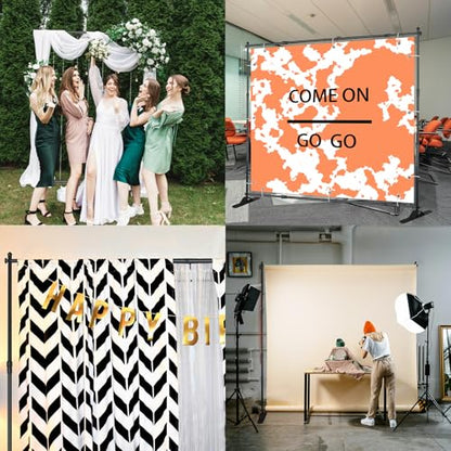 QKA 8x8 FT(WxH) Heavy Duty Backdrop Banner Stand with Adjustable Telescopic Tube,Step and Repeat Stand for Parties, Photo Booths, Exhibit Events and More Easy to Install(Carrying Bag Included) - size: 8x8 ft