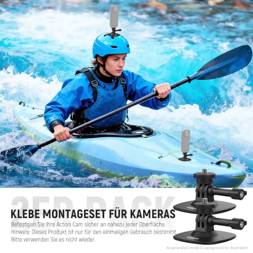 NEEWER Adhesive Mount 2 Pack Compatible with Insta 360 GoPro DJI AKASO Action Camera, 180° Flexible Car Helmet Holder Base Adapter for POV Video Recording Live Streaming, for 1/4" Accessories, CA159 - style: CA159（2-Pack）