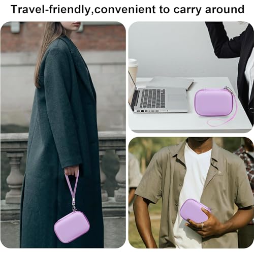 Leayjeen Hard EVA Camera Case Compatible with Canon PowerShot ELPH/IXUS, Kodak Pixpro FZ55/FZ45, Nikon Coolpix, Small Digital Camera, Shockproof Protective Camera Bag with Hand Strap-Purple(Case Only) - color: Purple