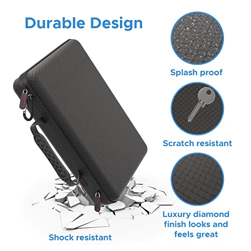 DigiCharge Action Camera Carrying Case for GoPro Lit Hero 13/12/11 Max 2, DJI Osmo Action, Akaso – Shockproof Travel Bag with Foam Compartments & Mesh Pocket – Protective Storage 12x8x2.5 Inches - size: L
