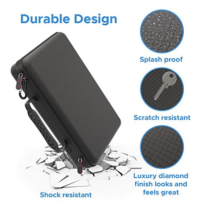 DigiCharge Action Camera Carrying Case for GoPro Lit Hero 13/12/11 Max 2, DJI Osmo Action, Akaso – Shockproof Travel Bag with Foam Compartments & Mesh Pocket – Protective Storage 12x8x2.5 Inches - size: L