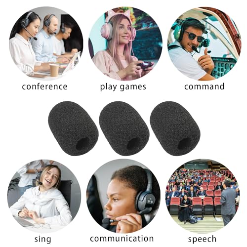 30 Pack Mini Size Lapel Headset Mic Foam Covers Microphone Windscreen, Black