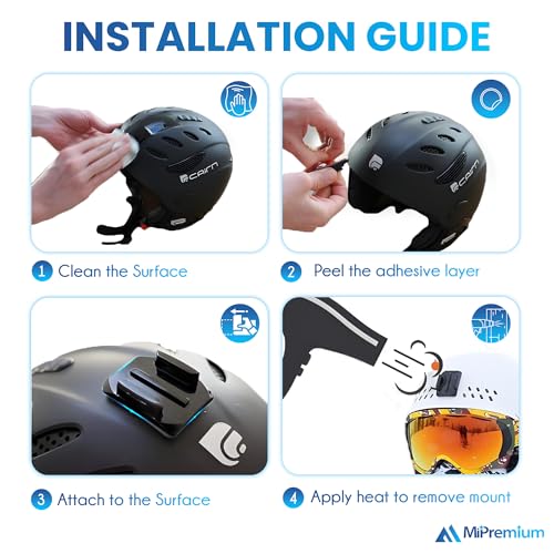 Helmet Mount Adhesive Sticky Pads for GoPro Hero 13 12 11 10 9 8 MAX Go Pro 7 6 5 4 3 2 1 Session Insta 360 DJI Osmo Campark SJCAM AKASO Action Cameras Buckle Mounts Adapter Accessories Mounting Kit
