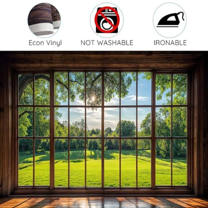 20X10ft Green Forest Natural Window Backdrop Business Office Video Conference Background Screen for Video Conferencing Photography Studio Background Props Holiday Party Birthday Party - size: 20X10FT