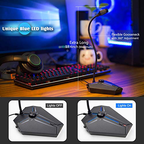 CMTECK Computer Microphone, G006Plus USB Desktop Condenser PC Laptop Mic, Mute Button with LED Indicators, Compatible with Windows/Mac (with Volume Knob) - color: with volume control