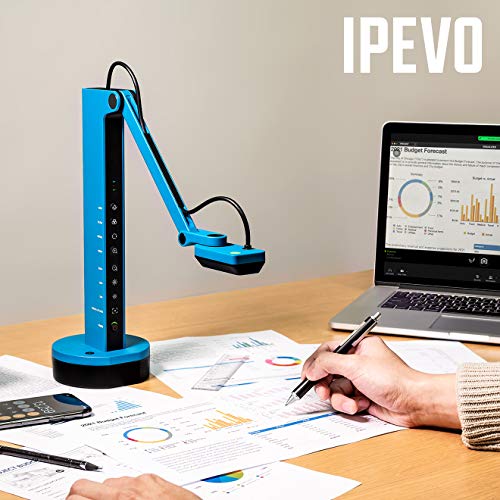 IPEVO VZ-X Wireless 8MP Document Camera, 3 Modes of Connectivity — Wi-Fi, HDMI, and USB, Compatible with Web Conferencing Software, Works Wirelessly with iOS, tvOS, and Android,Black, Blue - style: Wireless, HDMI and USB Connection