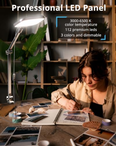 UBeesize Streaming Light, 8" Light for Desk with C-Clamp and Multi-Angle Adjustable Arm, Streaming Light for Home Office, Zoom Meetings, Video Conferencing, Gaming, Recording, and Live Streaming