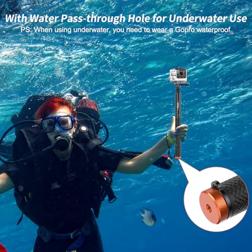 VRIG 63in Invisible Selfie Stick for Insta360 X5, X4 Air, DJI Osmo 360, Xtra 360 Camera, Golf Monopod with Stake Spike, Wrist Strap & GoPro Adapter for Mission 1 Pro/Hero 13, Action Cameras