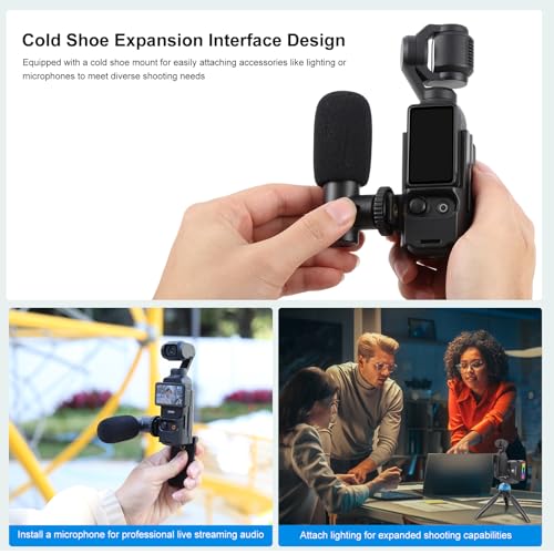 PULUZ Folding Magnetic Mount Stand for DJI Osmo Pocket 3 Accessories,Upgraded Pocket3 Accessories Portable Desktop Tripod Stand,180°Adjustable Handle & Case,Vlogging Accessories (Black)