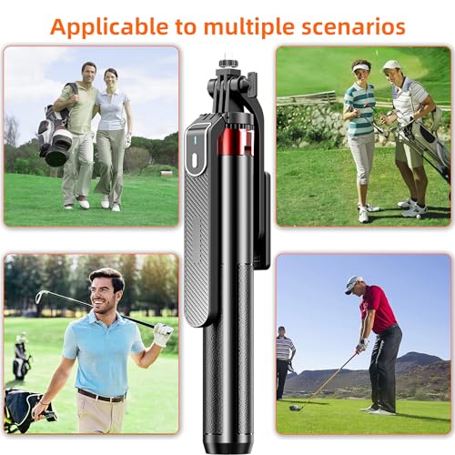 Monopod and Tripod Selfie Stick to Record Golf Swing - Etendable Cell Phone Tripod Stand with Wireless Remote and Phone Holder, Golf Training Aid - Compatible with All iPhone Android Phone