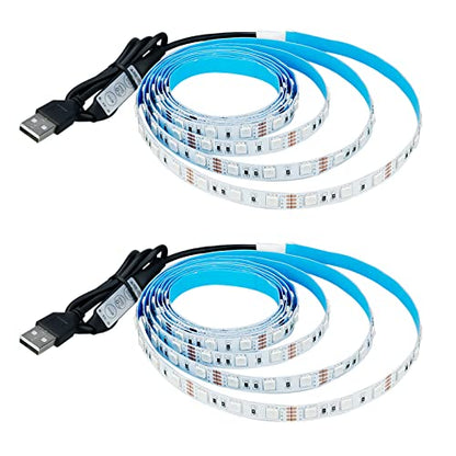 5V USB RGB LED Strip Light USB Powered 13.2ft/4M (2pcs x 6.6ft) 240LEDs Flexible SMD 5050 with Controller Dimmable 19 Dynamic Modes 20 Static Colors No-Waterproof IP20 LED Tape Lights - color: RGB (Red, Green, Blue)