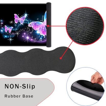 Mouse Pad,Large Pink Desk Mat, 4in1 XXL Mousepad + Keyboard Wrist Rest+Mouse Wrist Rest+Coaster Set with Ergonomic Desk Pad for Home Office Table Computer-Glowing Night Pink Butterflies - color: Glowing Night Pink Butterflies, size: 4 Pcs-XXL