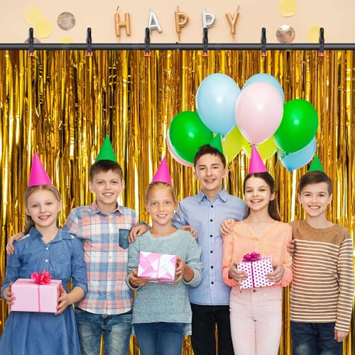 T-Shape Backdrop Stand 8x5.3FT, Height and Width Adjustable Background Stand for Parties,Green Screen Holder with 6 Spring Clamps - size: 8x5.3ft